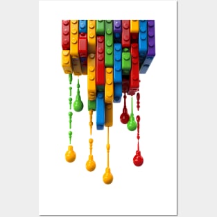 Rainbow drip bricks Posters and Art